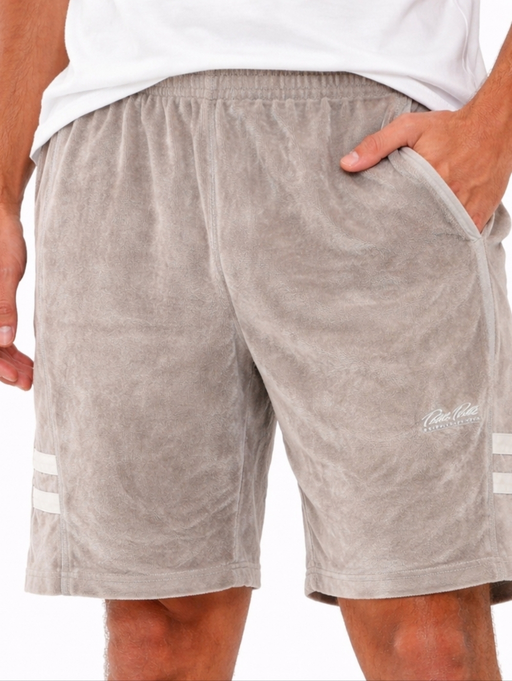 Pelle Pelle ($150) Velour Shorts Mens Lounge Streetwear Casual Elastic Waist